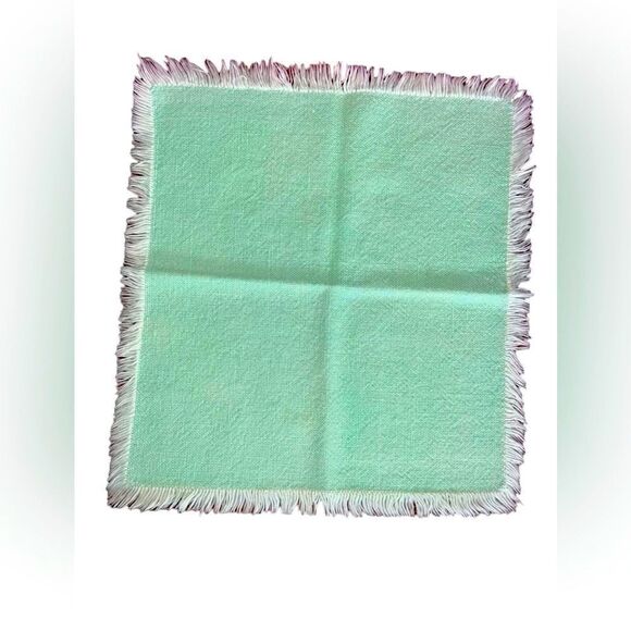 Pastel Green Cotton Rectangle Table cloth And Set Of 8 Napkins NWOT vintage - Picture 2 of 5